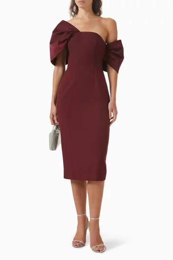 Lucille Midi Dress in Stretch-crepe