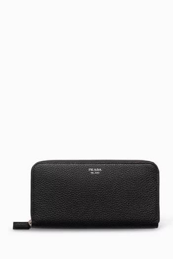 Logo Wallet in Calfskin Leather
