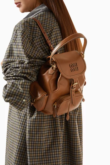 Logo Backpack in Leather