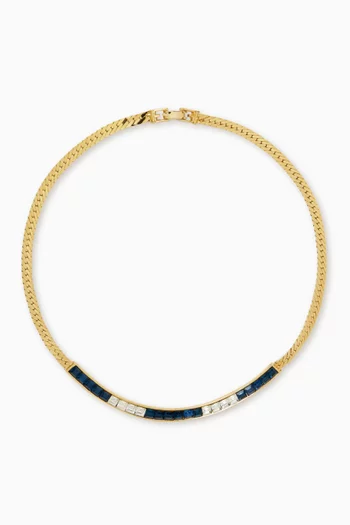 1990s Art Deco Swarovski Crystal Collar Necklace in Gold-plated Metal