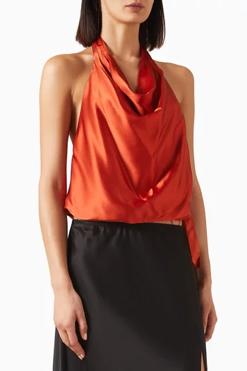 Jony Cowl-neck Top in Silk