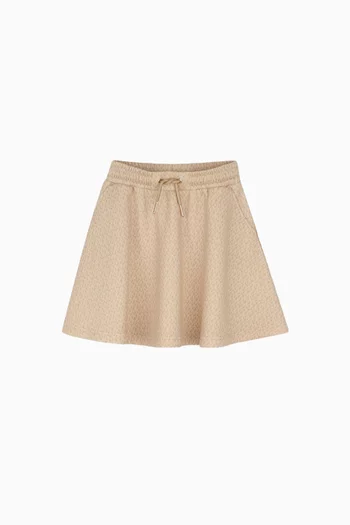 Monogram-print Skirt in Double Jersey