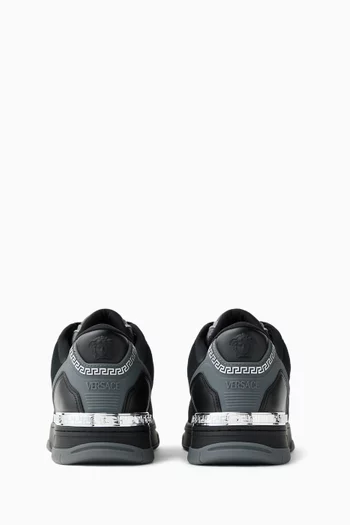 Biggie Basket Jacquard Sneakers in Leather