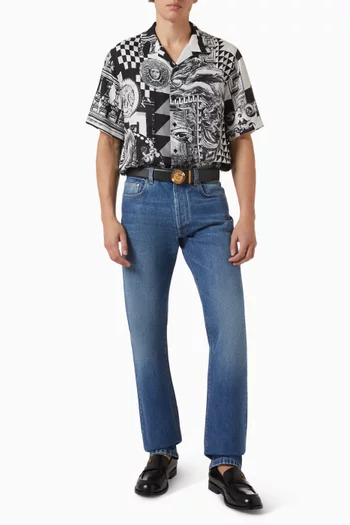 Medusa-collage Shirt in Silk Twill