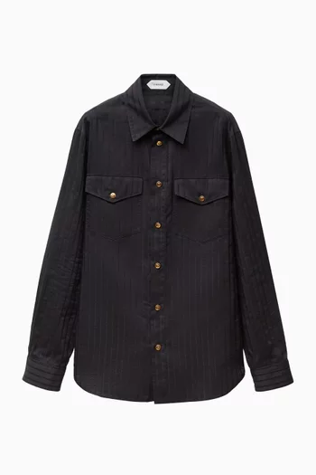 Jacquard Shirt in Cotton-silk Blend