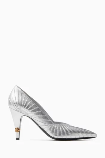 Gianni 90 Pumps in Metallic Laminated Nappa