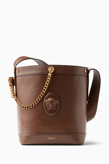 Small Pivot Bucket Bag in Calf Leather