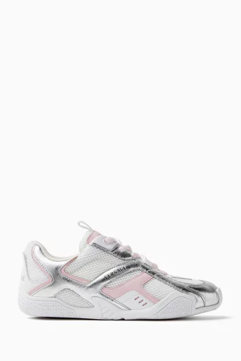 Galaxia Metallic Sneakers in Mesh & Leather