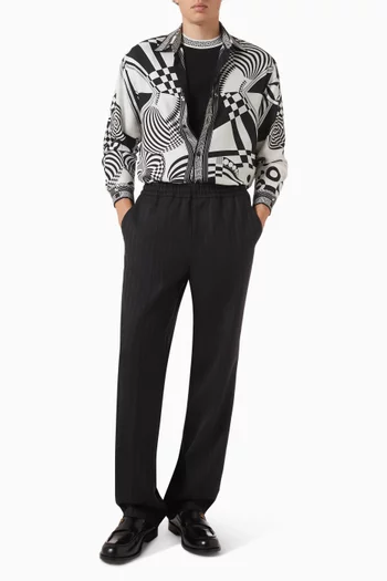 Optical Teatro-print Shirt in Silk-twill