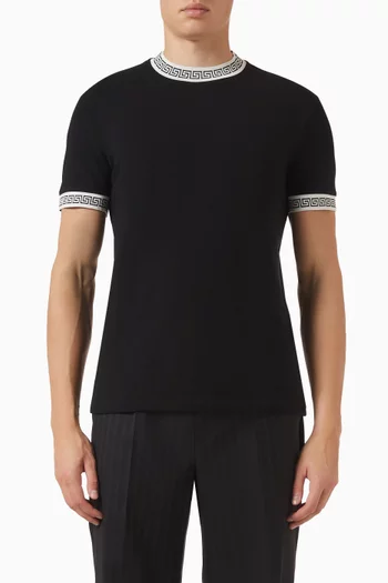Knit-Greca T-shirt in Cotton Jersey