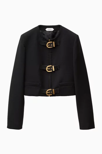Crop Jacket in Natté Wool