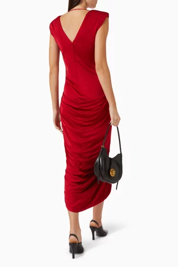 Draped Midi Gown in Viscose-jersey