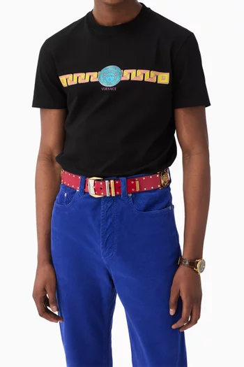 Medusa & Greca-print T-shirt in Cotton-jersey