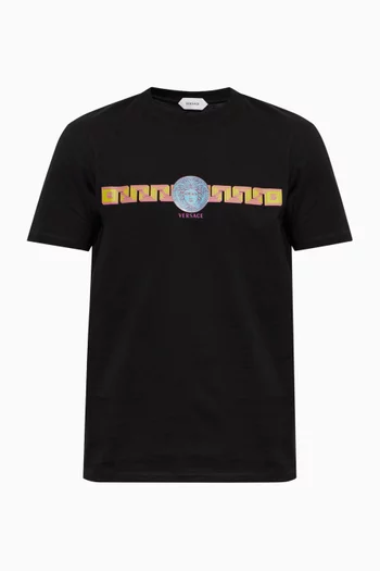 Medusa & Greca-print T-shirt in Cotton-jersey