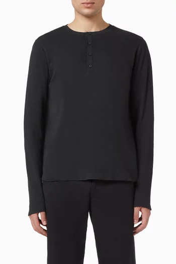 Classic Textured Knit Henley T-shirt