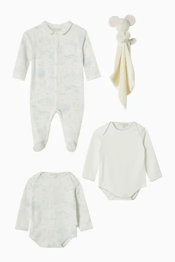 4-piece Toile De Jouy Baby Gift Set