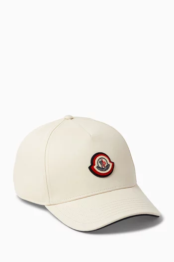 Embroidered Logo Baseball Cap in Cotton