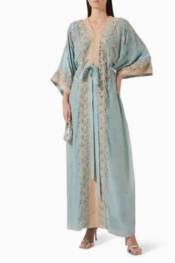 Embroidered Kaftan in Crepe