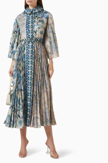 Printed Shirtdress in Linen