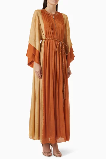 Pleated Zip Dress in Chiffon