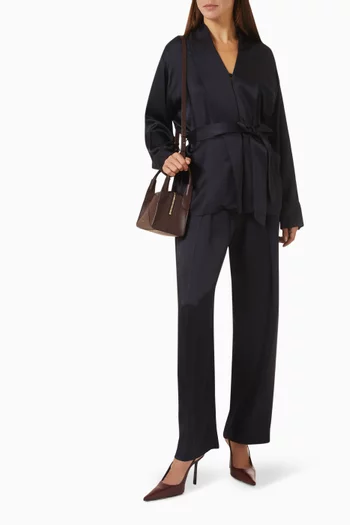 Cecilia Pants in Crepe-back Satin