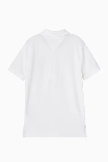 Varsity Logo Polo Shirt in Cotton Piqué