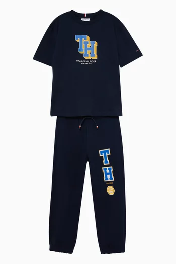 Varsity Logo Appliqué Sweatpants in Cotton