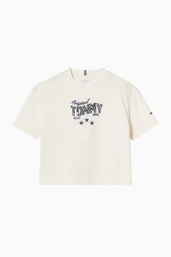 Star Logo Peached T-Shirt in Cotton