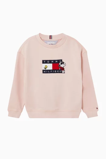 Peanuts Flag Sweatshirt in Cotton