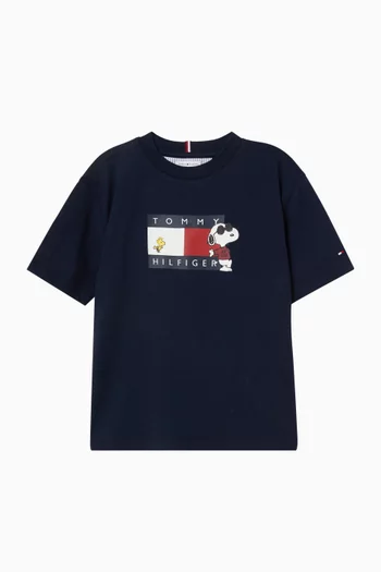 Peanuts Flag Graphic T-shirt in Cotton-jersey
