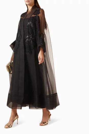 Embellished Abaya in Organza