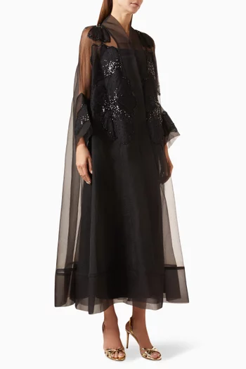 Embellished Abaya in Organza