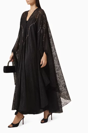 Embellished Abaya in French Dantelle