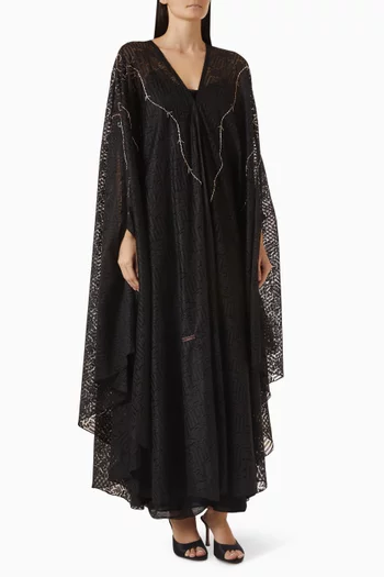 Embellished Abaya in French Dantelle