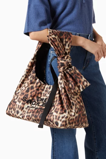 The Medium Leopard-print Bow Sack Shoulder Bag