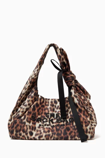 The Medium Leopard-print Bow Sack Shoulder Bag