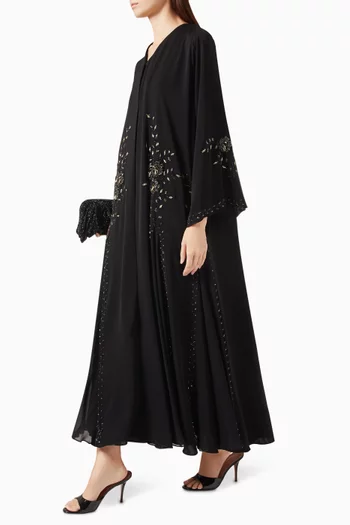 Sequin-embellished Abaya in Double Chiffon