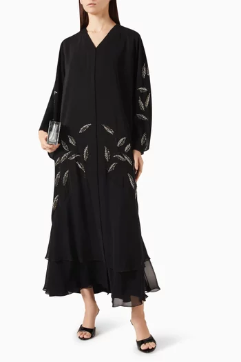 Sequin-embellished Abaya in Double Chiffon