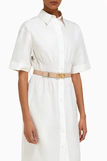 Gancini Reversible Belt in Hammered Calf Leather
