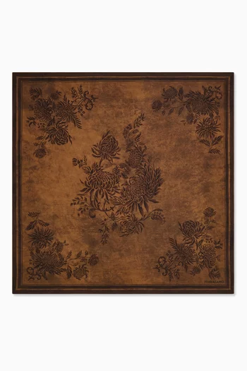 Floral-print Square Scarf in Silk