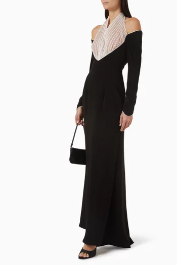 فستان بطيّات كريب