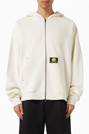 Smiley Core Zip Hoodie in Cotton