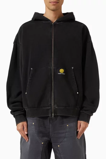 Smiley Core Zip Hoodie in Cotton