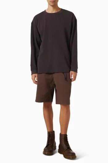 Waffle Crew Sweatshirt in Cotton
