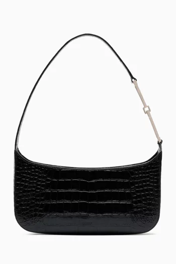 Small Arc Shoulder Bag in Croc-effect Leather