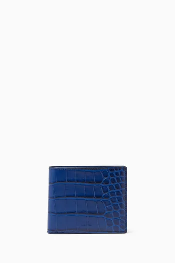 Bi-fold Wallet in Croc-effect Leather