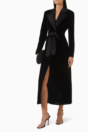 Coat Midi Dress in Velvet