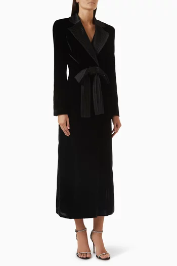 Coat Midi Dress in Velvet