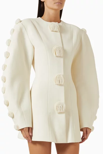 Structured Coat Mini Dress in Wool