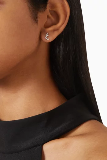 Initial '3EIN" Diamond Stud Earrings in 18kt White Gold